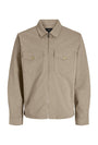 Image of JAMES THEO SWEAT OVERSHIRT in stone, by brand JACK&JONES