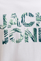 Close up image  of the Jack and jones jeff logo tee in white, by brand Jack&jones