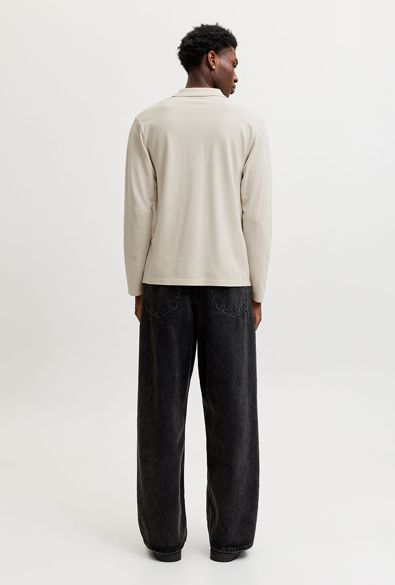 Back image of Kane ls polo in beige, by brand Jack&jones