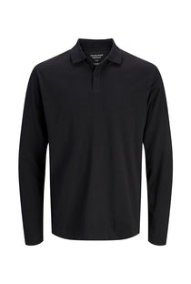 Front image of the Kane ls polo in black, by brand Jack&jones