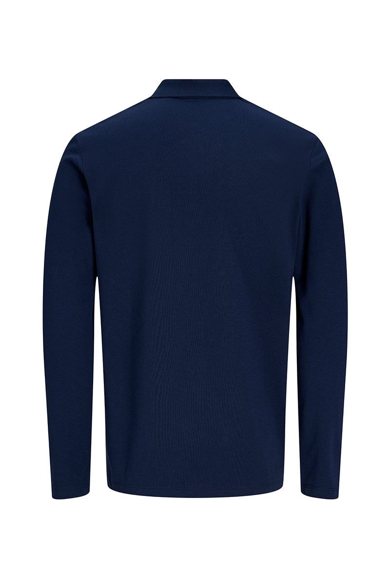Back image of Kane ls polo in navy, by brand Jack&jones