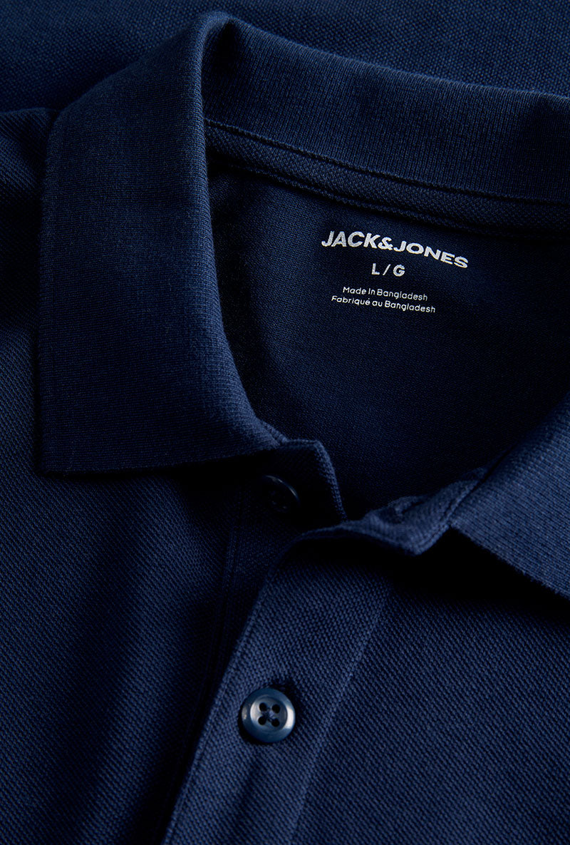 Front image of Kane ls polo in navy, by brand Jack&jones