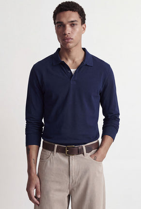 Front image of Kane ls polo in navy, by brand Jack&jones