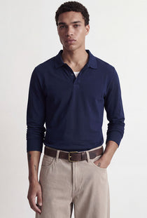 Front image of the Kane ls polo in navy, by brand Jack&jones