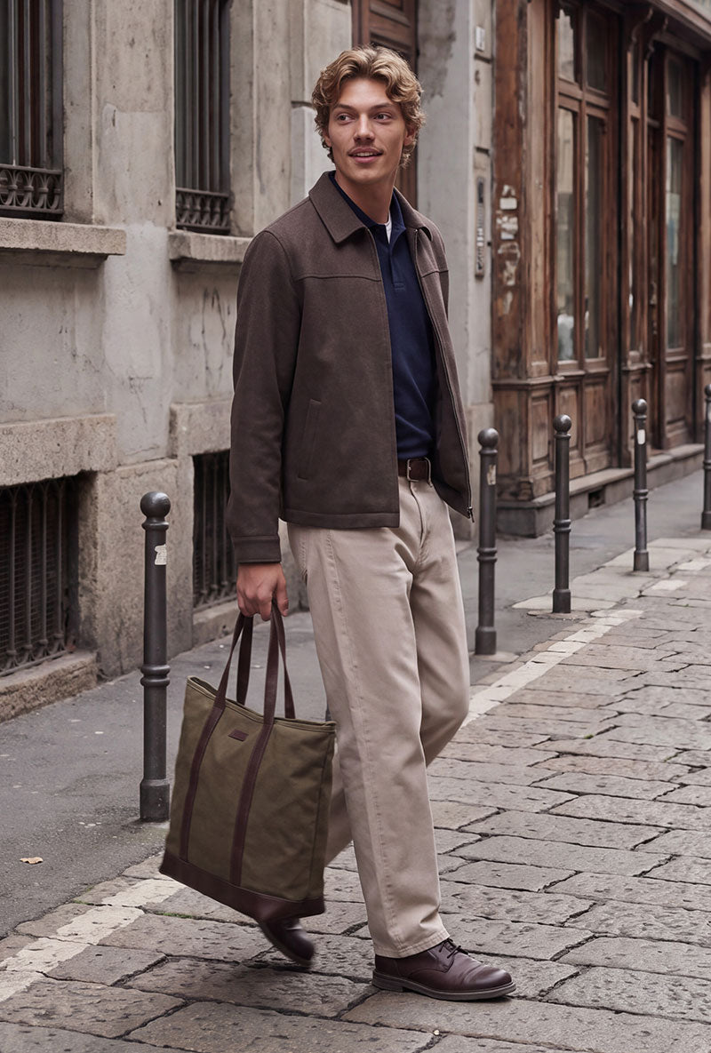 Front image of Kane ls polo in olive, by brand Jack&jones