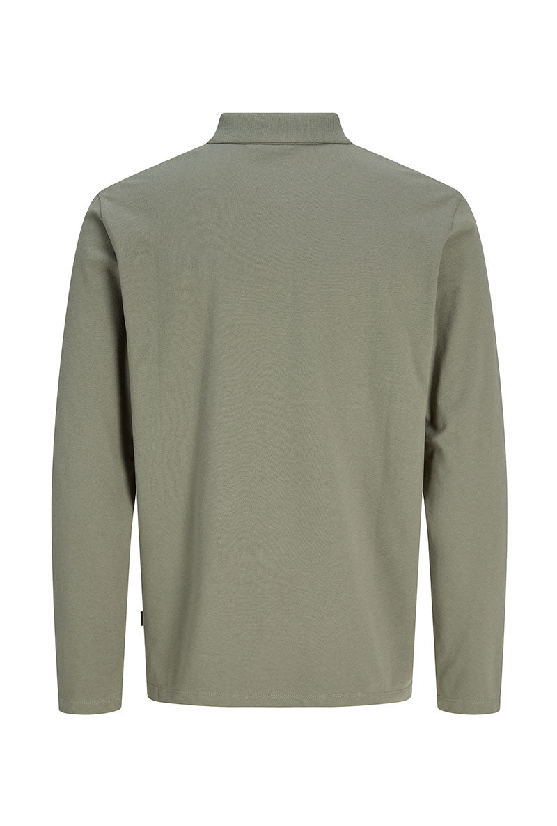 Back image of Kane ls polo in olive, by brand Jack&jones