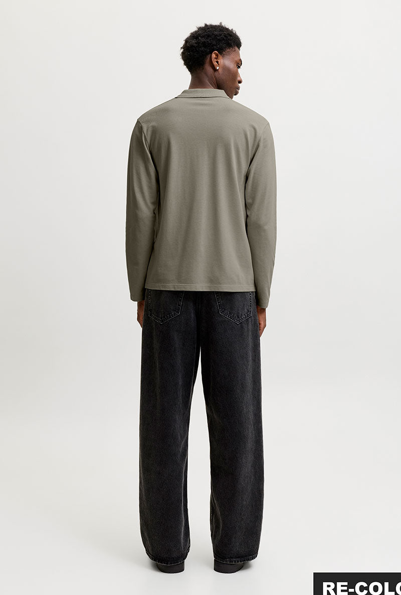 Back image of Kane ls polo in olive, by brand Jack&jones