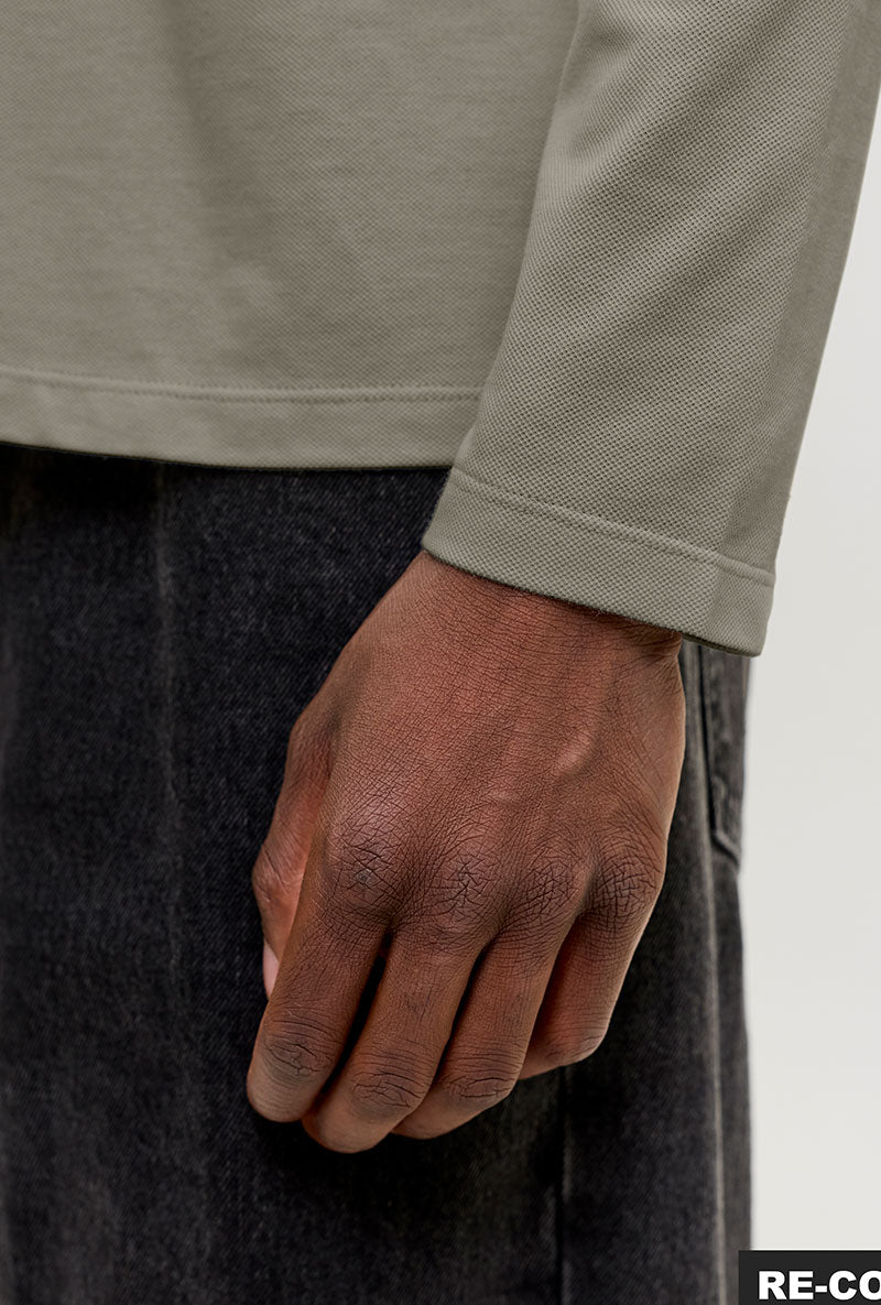 Front image of Kane ls polo in olive, by brand Jack&jones