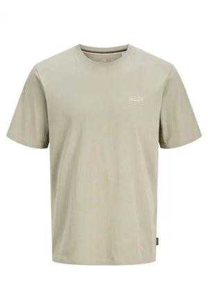 Front image of the Kyle ss crew neck tee in khaki, by brand Jack&jones