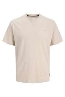 Front image of the Kyle ss crew neck tee in stone, by brand Jack&jones