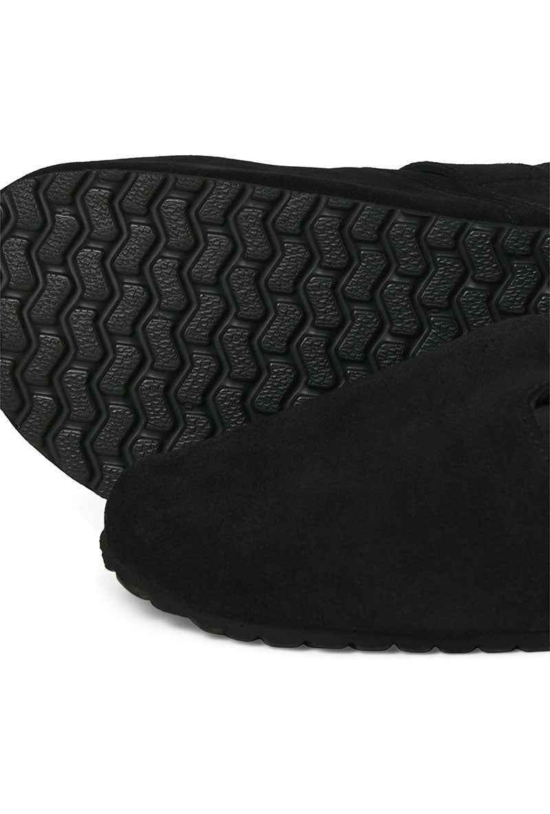Front image of Louis suede mule in black, by brand Jack&jones