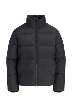 Front image of Lupo puffer jacket in black, by brand Jack&jones