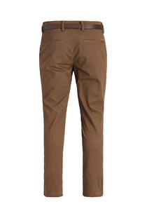 Back image of the Marco adam belted chino in brown, by brand Jack&jones