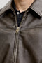 Front image of the Marlon pu jacket in brown, by brand Jack&jones