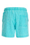 Back image of the Maui vibrant wash swimshorts in blue, by brand Jack&jones
