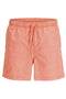 Front image of Maui vibrant wash swimshorts in coral, by brand Jack&jones