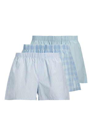 Front image  of the Jack and jones milano woven 3 pk trunks in light blue, by brand Jack&jones