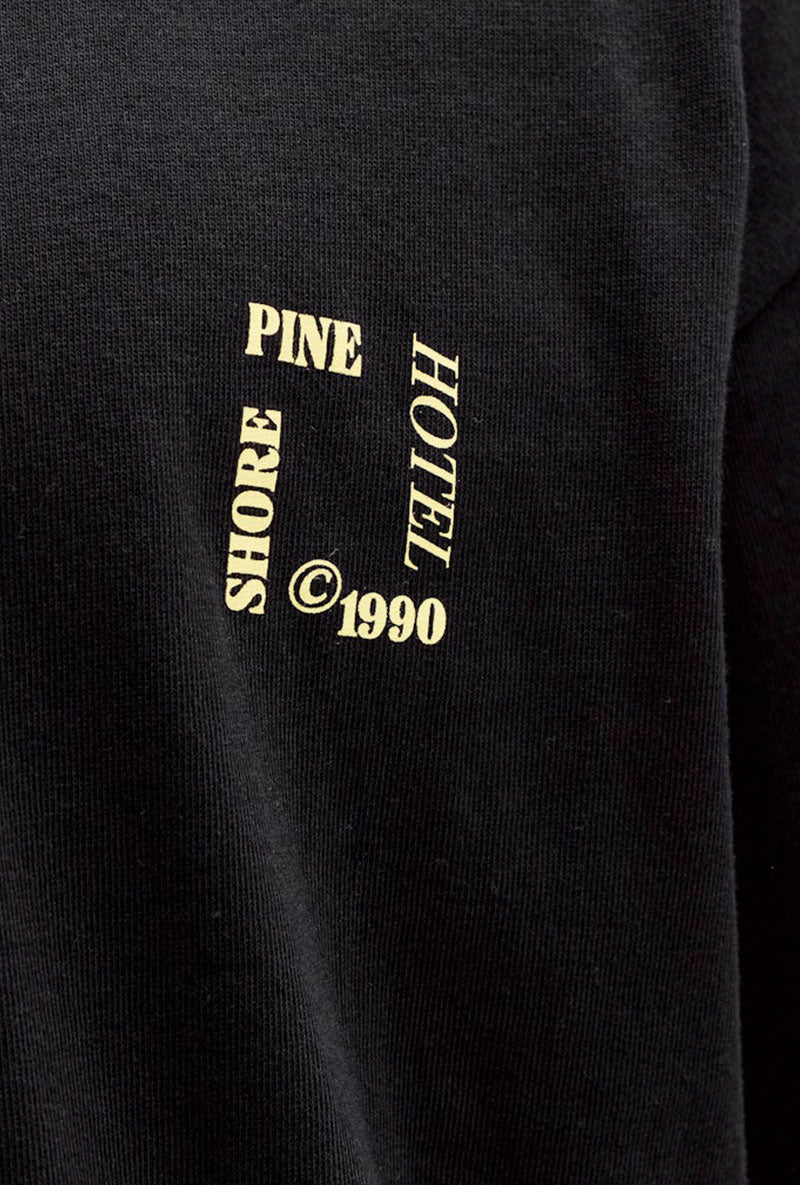 Front print image of Montauk back graphic tee in black, by brand Jack&jones