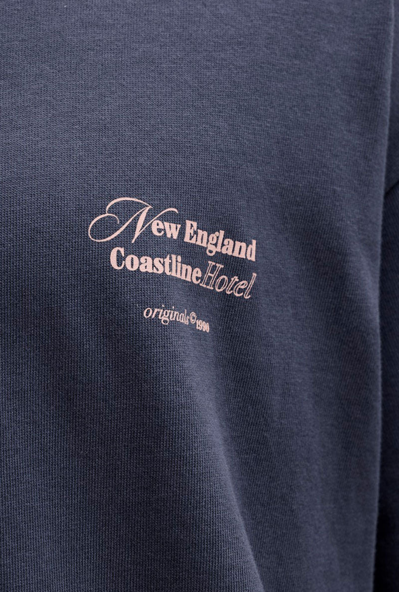 Front print image of Montauk back graphic tee in charcoal, by brand Jack&jones
