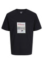 Image of MONTAUK PHOTO SS TEE in black, by brand JACK&JONES