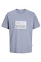 Front image of Montauk photo ss tee in blue, by brand Jack&jones