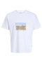 Front image of Montauk photo ss tee in white, by brand Jack&jones