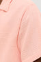 Front detail image of the Nantucket double cloth ss shirt in peach, by brand Jack&jones