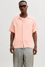Image of NANTUCKET DOUBLE CLOTH SS SHIRT in peach, by brand JACK&JONES
