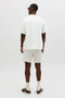 Back image of a model wearing the Nantucket double cloth ss shirt in off white, by brand Jack&jones