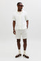 Front image of a model wearing the Nantucket double cloth ss shirt in off white, by brand Jack&jones