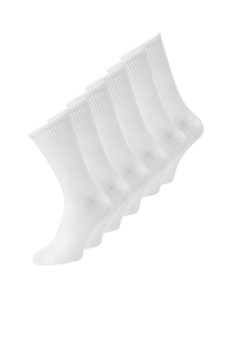 Front image  of the Jack and jones nolan tennis socks 6 pk in white, by brand Jack&jones