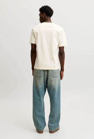 Back image of the Norrebro skyline tee in cream, by brand Jack&jones