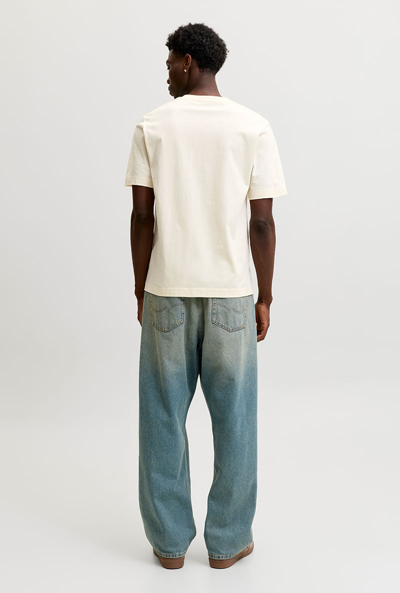 Back image of Norrebro skyline tee in cream, by brand Jack&jones