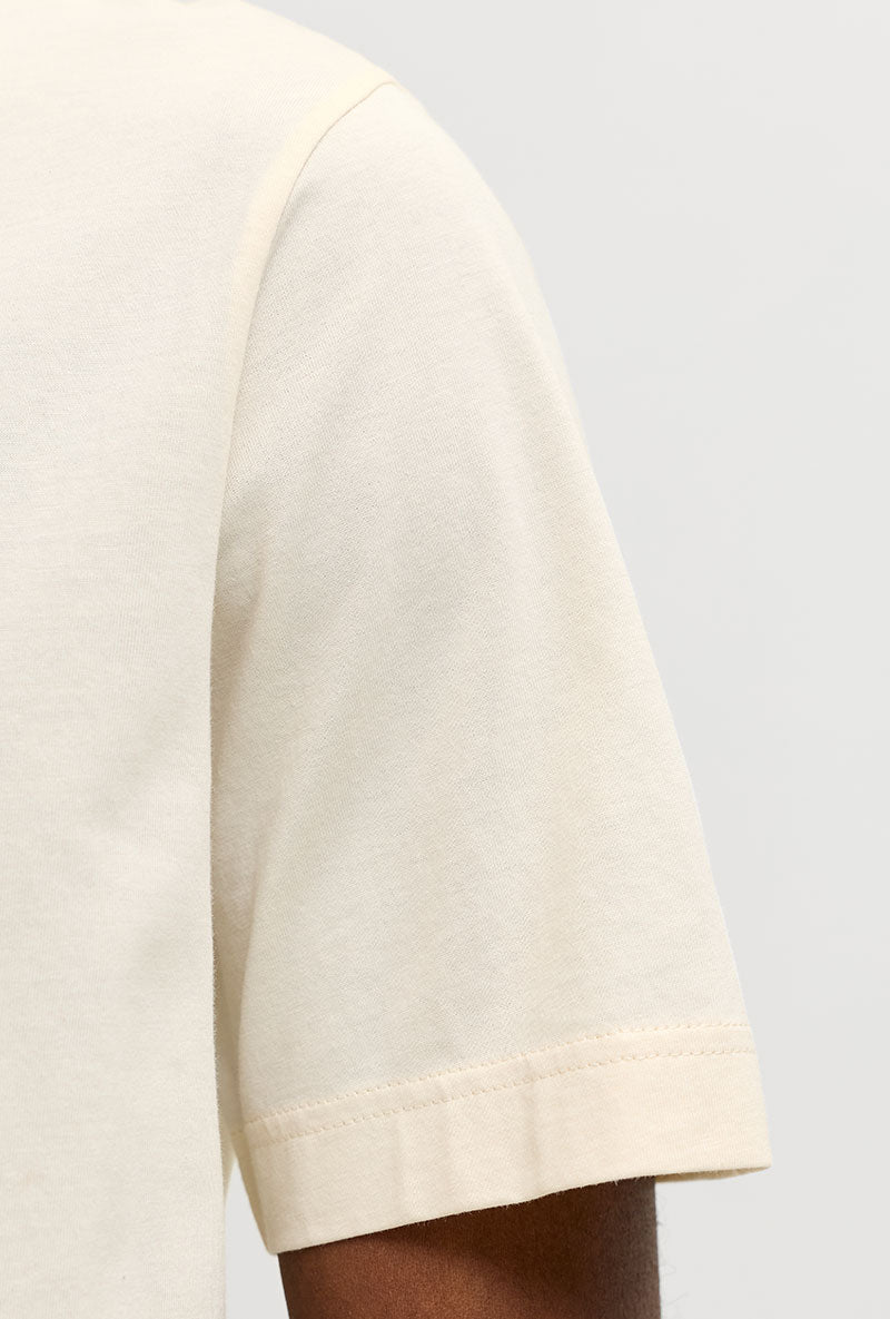 Front image of Norrebro skyline tee in cream, by brand Jack&jones