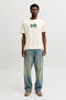 Front image of the Norrebro skyline tee in cream, by brand Jack&jones