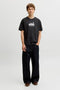 Front image of the Norrebro skyline tee in black, by brand Jack&jones