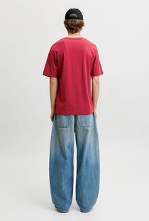 Back image of the Norrebro skyline tee in red, by brand Jack&jones
