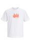 Front image of the Norrebro skyline tee in white, by brand Jack&jones