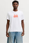 Front image of Norrebro skyline tee in white, by brand Jack&jones