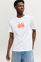 Front image of the Norrebro skyline tee in white, by brand Jack&jones