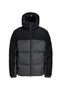 Front image of Oxford melange puffer jacket in black, by brand Jack&jones