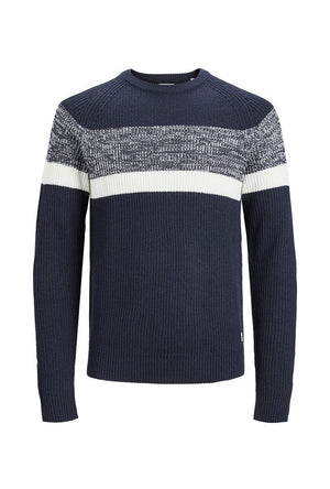 JACK AND JONES PANNEL BLOCK KNIT