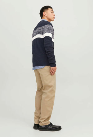 JACK AND JONES PANNEL BLOCK KNIT