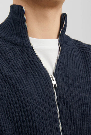 JACK AND JONES PANNEL KNIT ZIP CARDIGAN