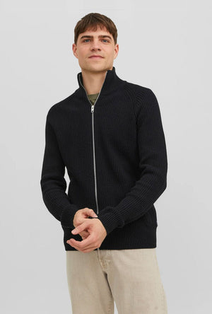 JACK AND JONES PANNEL KNIT ZIP CARDIGAN