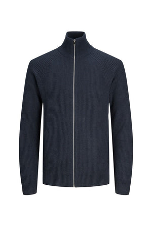 JACK AND JONES PANNEL KNIT ZIP CARDIGAN