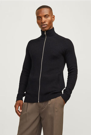 JACK AND JONES PANNEL KNIT ZIP CARDIGAN