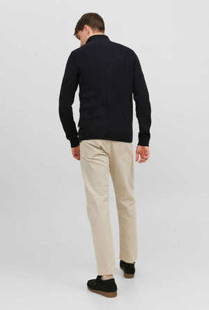 JACK AND JONES PANNEL KNIT ZIP CARDIGAN