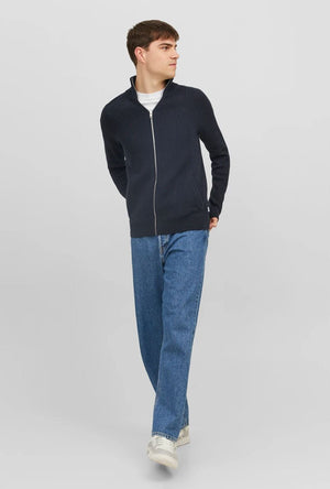 JACK AND JONES PANNEL KNIT ZIP CARDIGAN