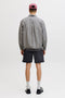 Back image of a model wearing the Rick jj fox denim shorts in black, by brand Jack&jones